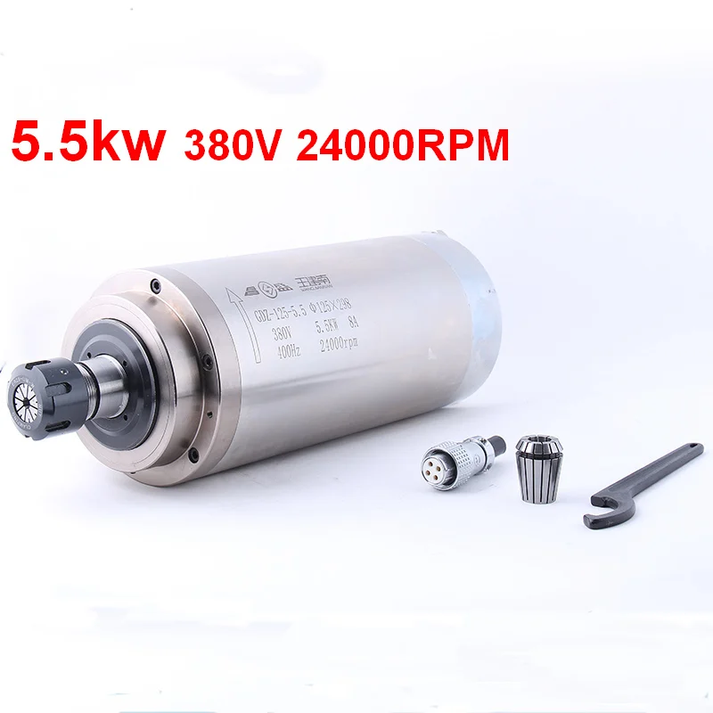 5.5KW ER25 24000rpm 125mm 380v Spindle Motor Water Cooled 5500W for CNC Engraving Machine Woodworking Router
5.5KW ER25 24000rpm 125mm 380v Spindle Motor Water Cooled 5500W for CNC Engraving Machine Woodworking Router