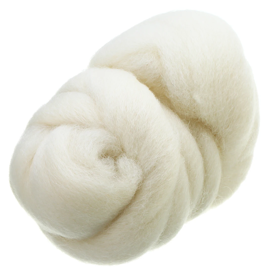 New Felting Wool 50g Milky White Corriedale Dyed Wool Tops / Roving Needle Soft Felting Wool Fibre DIY Crafts Sewing