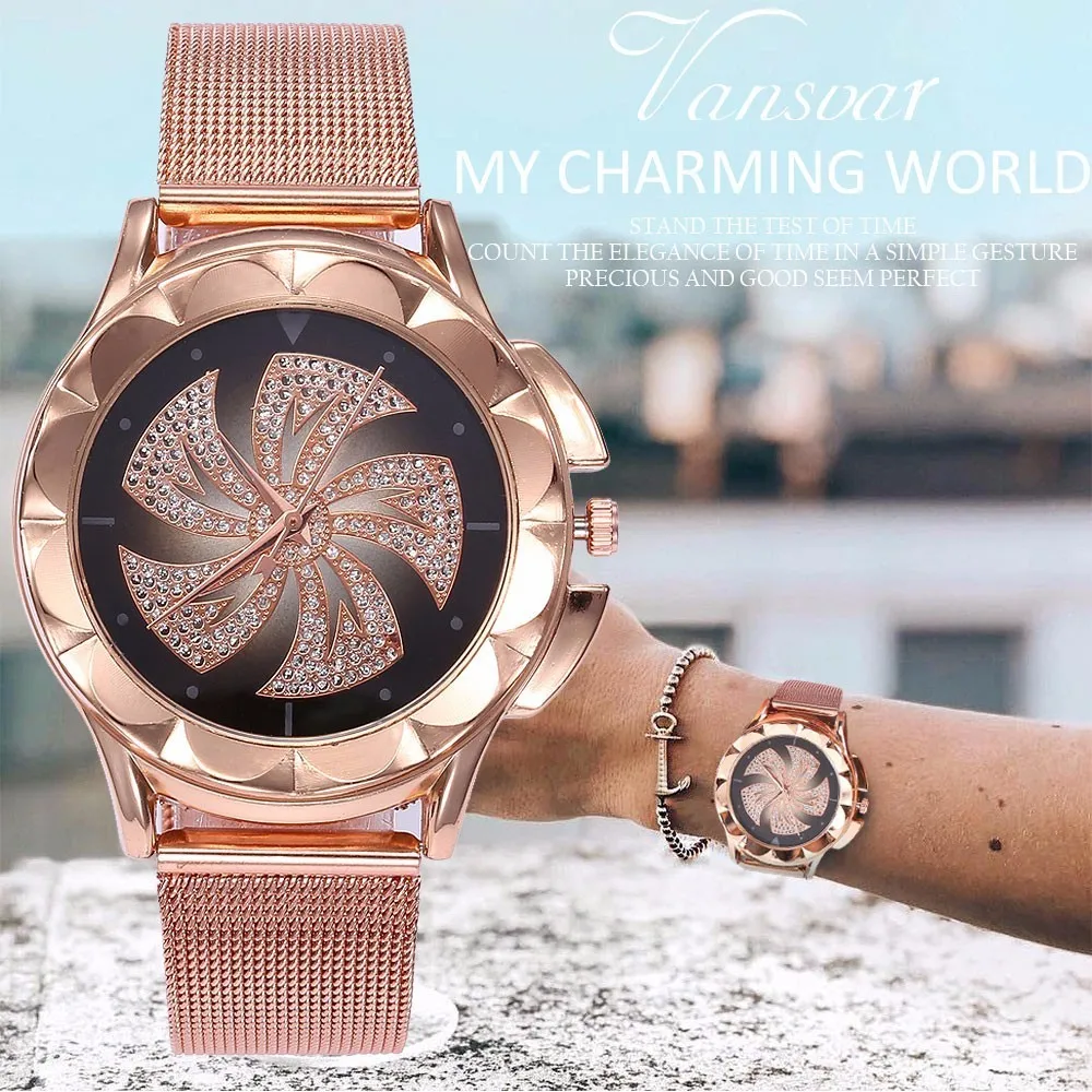Drop Shipping Fashion Women Rose Gold Colorful Dial Windmills Wrist Watches Luxury Casual Quartz Watch Relogio Feminino
Drop Shipping Fashion Women Rose Gold Colorful Dial Windmills Wrist Watches Luxury Casual Quartz Watch Relogio Feminino