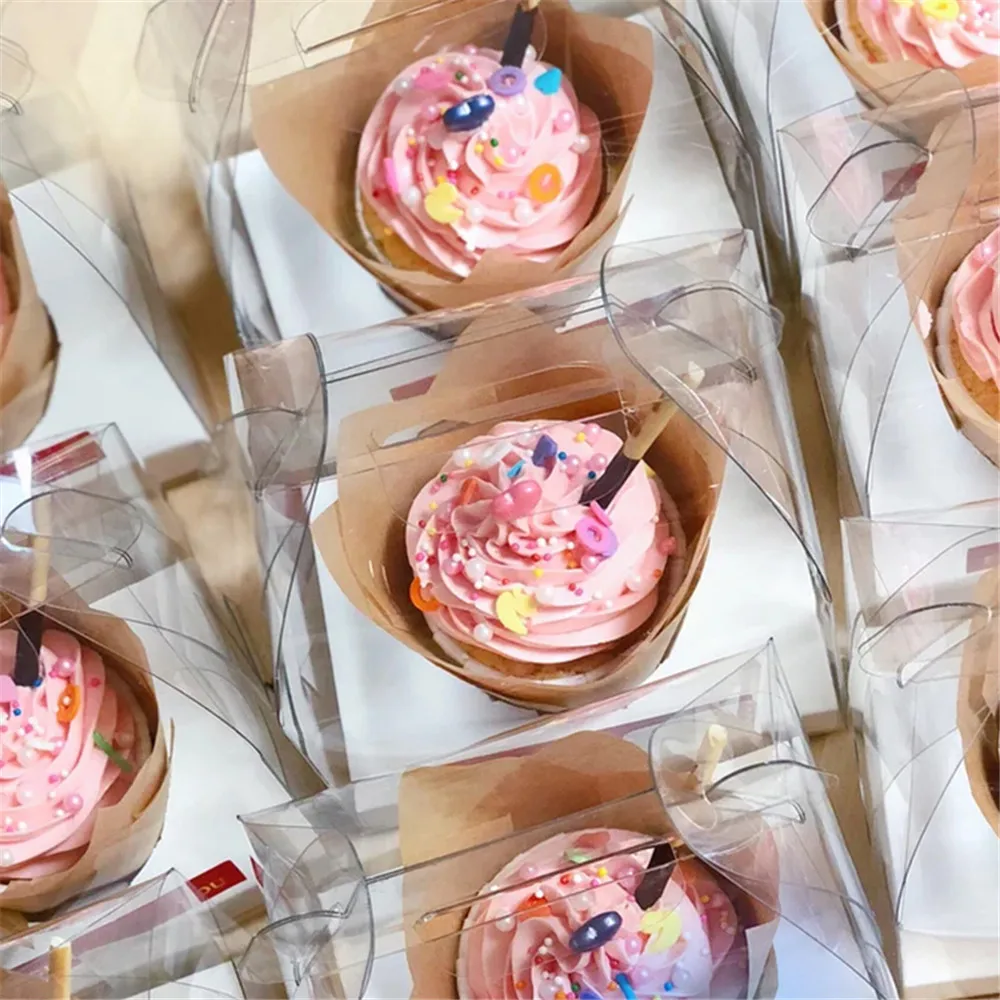 BBC Crystal Clear Single Cupcake Boxes With Handle And Inserts Muffin Bakery Container, 12 Sets
BBC Crystal Clear Single Cupcake Boxes With Handle And Inserts Muffin Bakery Container, 12 Sets