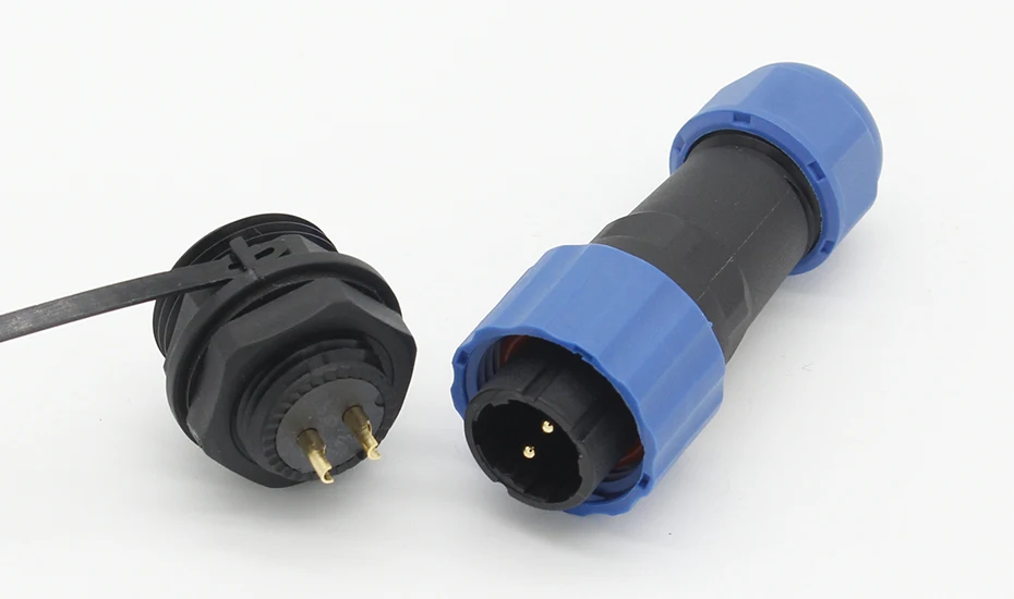 Description Picture 6 of itemSP16 Waterproof Straight Aviation connector 2/3/4/5/6/7/9Pin IP68 industrial cable connector Male plug and Femal socket