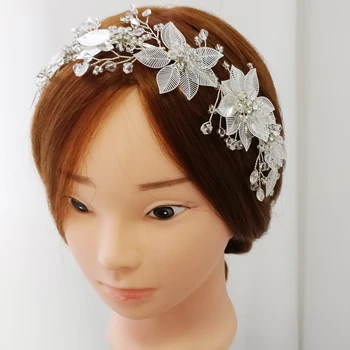 Antique Silver Leaf Bridal Headband Crystal Floral Headpiece Handmade Wedding Tiara Party Hair Jewelry For Brides
Antique Silver Leaf Bridal Headband Crystal Floral Headpiece Handmade Wedding Tiara Party Hair Jewelry For Brides