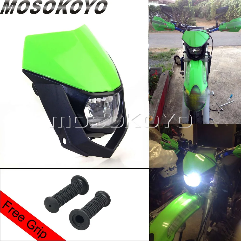 Green Motorcycle Streetfighter Dirt Bike Headlight Front Lamp for Kawasaki KX450F KX250F KX100 KX85 KX60 KLX140 KLX110
Green Motorcycle Streetfighter Dirt Bike Headlight Front Lamp for Kawasaki KX450F KX250F KX100 KX85 KX60 KLX140 KLX110