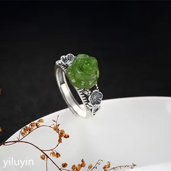 KJJEAXCMY boutique jewelry S925 pure silver natural Hetian jade Jasmine mosaic rose ring ring
KJJEAXCMY boutique jewelry S925 pure silver natural Hetian jade Jasmine mosaic rose ring ring