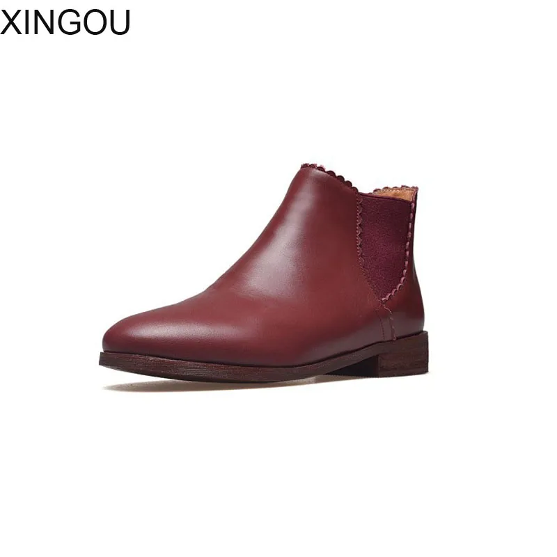 XINGOU Genuine Leather women's boots Fashion 2018 women Chelsea Boots solid Martin boot Female Pointed Toe Ankle women's Boots
XINGOU Genuine Leather women's boots Fashion 2018 women Chelsea Boots solid Martin boot Female Pointed Toe Ankle women's Boots