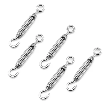 5PCS M4 Hook & Eye Turnbuckle Stainless Steel Rigging Tightener Hardware Fittings Wire Rope Tensioner CO
5PCS M4 Hook & Eye Turnbuckle Stainless Steel Rigging Tightener Hardware Fittings Wire Rope Tensioner CO