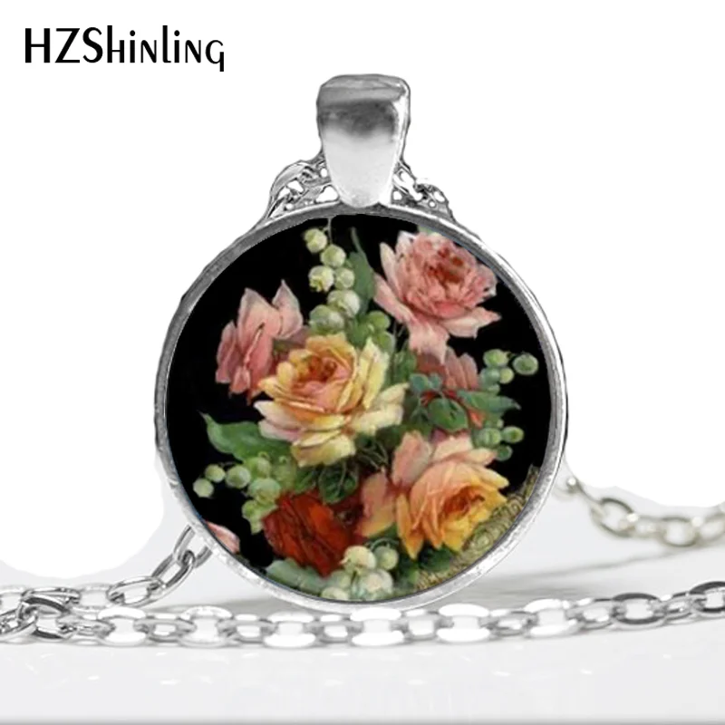 Vintage Necklace Vintage Floral Necklace Vintage Floral Flower Glass Tile Necklace Pendant Glass Dome Necklace HZ1
Vintage Necklace Vintage Floral Necklace Vintage Floral Flower Glass Tile Necklace Pendant Glass Dome Necklace HZ1
