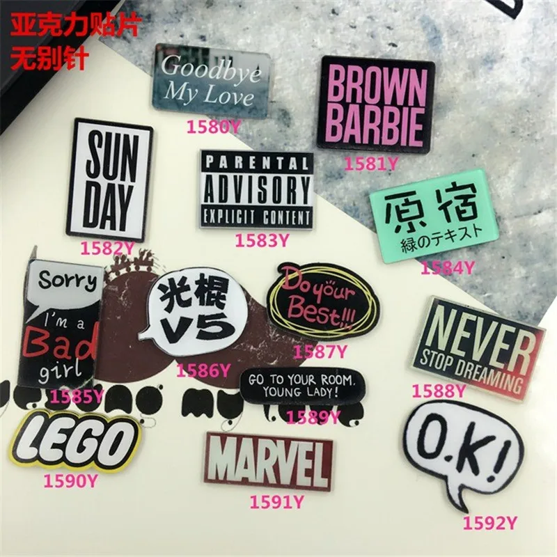 New Arrival Cute Badge Acrylic Letter Brooches OK slogan Shop Signs Dream Sunday Brooch XZ10
New Arrival Cute Badge Acrylic Letter Brooches OK slogan Shop Signs Dream Sunday Brooch XZ10