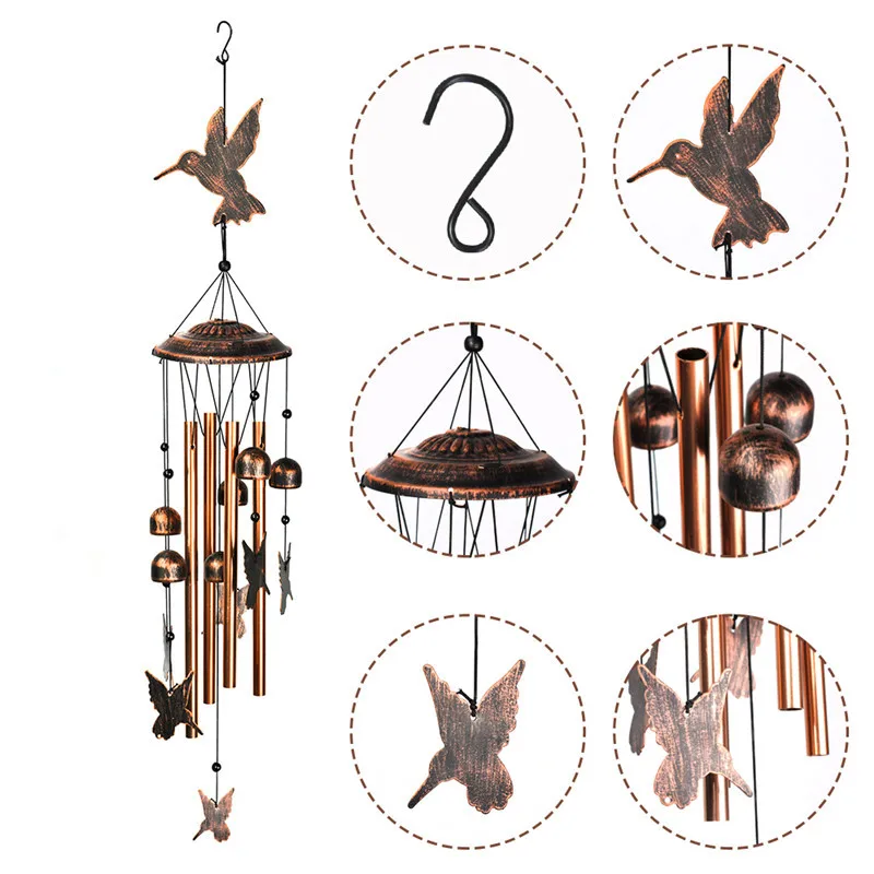DEWEL Classical Metal Wind Chimes Outdoor with 4 Aluminum Alloy Tubes +1 Hanging Hook Wind Chime Home Garden Decor
DEWEL Classical Metal Wind Chimes Outdoor with 4 Aluminum Alloy Tubes +1 Hanging Hook Wind Chime Home Garden Decor