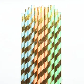 Metallic Gold and Mint Green/Blue/Coral Striped Paper Drinking Straws for Christmas Event Party Suplies,Mason Jar Decor
Metallic Gold and Mint Green/Blue/Coral Striped Paper Drinking Straws for Christmas Event Party Suplies,Mason Jar Decor