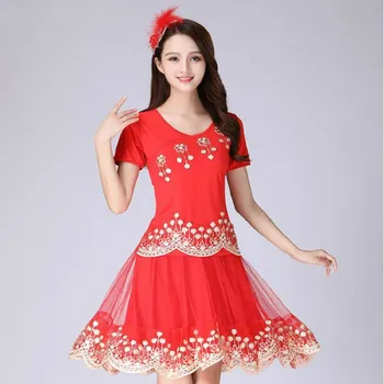2020 New Square Dance Costume New Suit Short Sleeve Summer Middle-aged Dance Suit Adult Performance Dance Costume dance dress
2020 New Square Dance Costume New Suit Short Sleeve Summer Middle-aged Dance Suit Adult Performance Dance Costume dance dress
