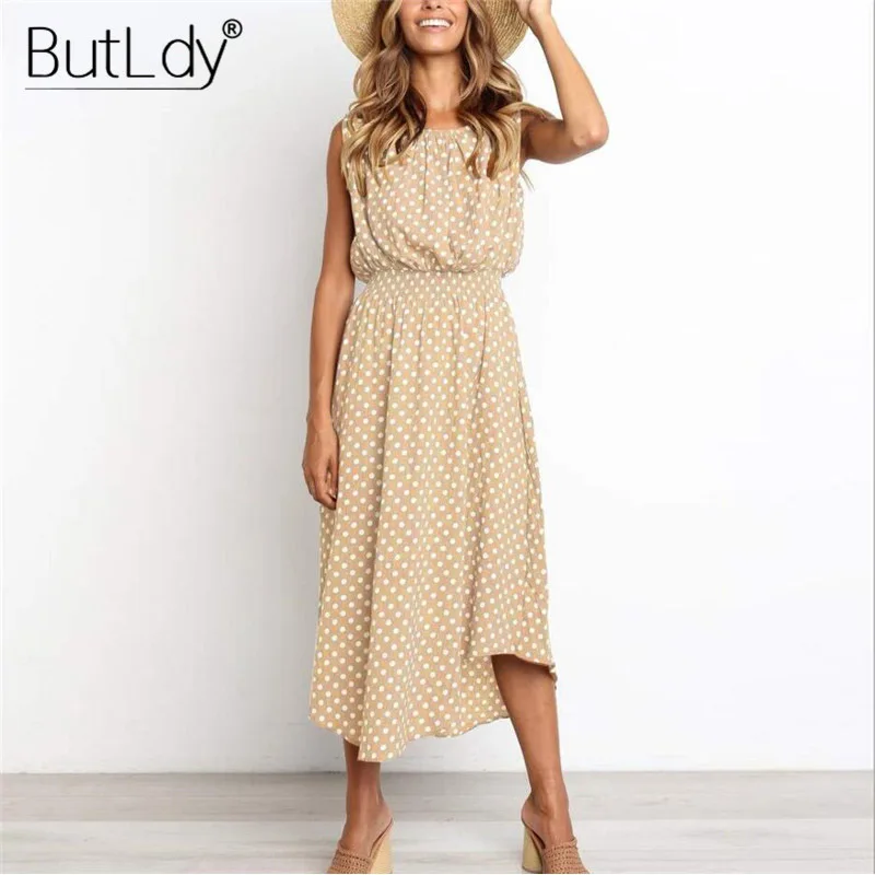 Polka Dot Print Dress Women Summer Dress 2019 Sleeveless Casual Asymmetrical Vintage Beach Dress Female Long A-Line Sundress
Polka Dot Print Dress Women Summer Dress 2019 Sleeveless Casual Asymmetrical Vintage Beach Dress Female Long A-Line Sundress