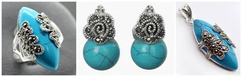 Vintage Blue Stone 925 Sterling Silver Marcasite Ring (#7-10) pendant and earrings sets 09
Vintage Blue Stone 925 Sterling Silver Marcasite Ring (#7-10) pendant and earrings sets 09