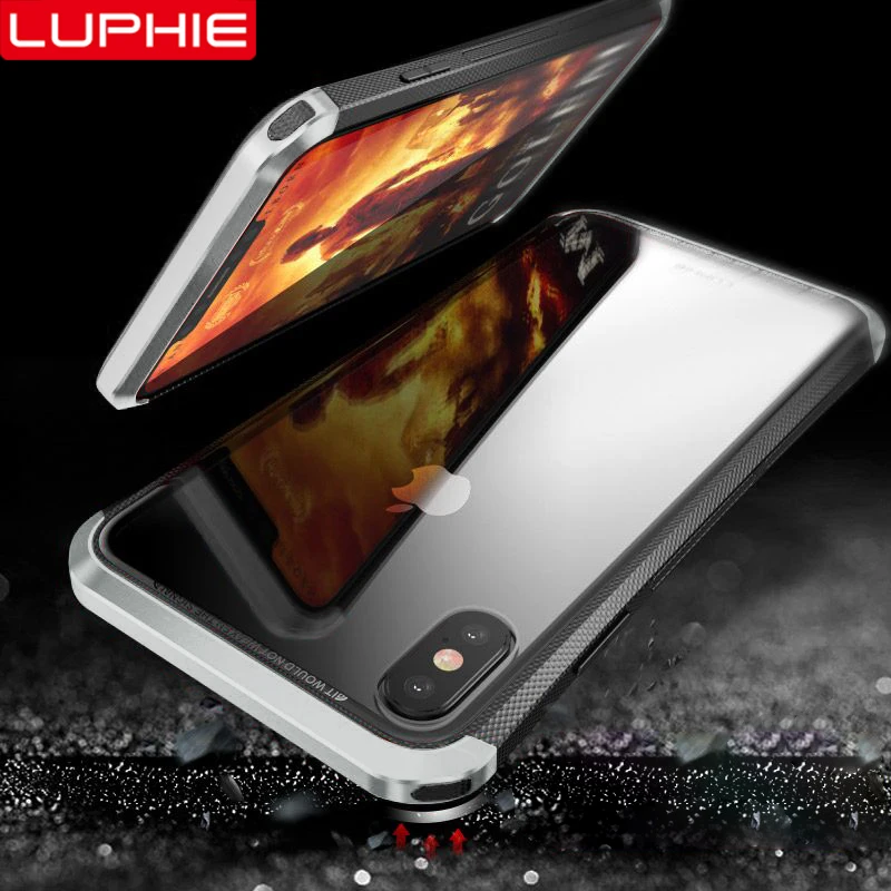 LUPHIE Luxury Glass Case For iPhone X XS Max XR Metal Bumper Clear Tempered Glass Back Cover For iPhone XS Max Transparent Cases
LUPHIE Luxury Glass Case For iPhone X XS Max XR Metal Bumper Clear Tempered Glass Back Cover For iPhone XS Max Transparent Cases