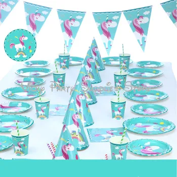 59pcs/lot Cartoon Green Rainbow Unicorn Party Disposable Tableware Set Birthday Wedding Baby Shower Party Decoration Supplies
59pcs/lot Cartoon Green Rainbow Unicorn Party Disposable Tableware Set Birthday Wedding Baby Shower Party Decoration Supplies