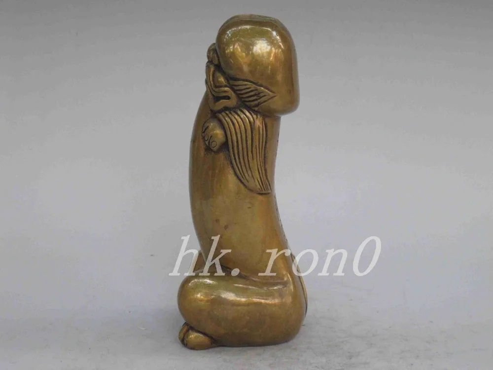 Elaborate Interesting Old Lovely Penis Brass Casting Statue