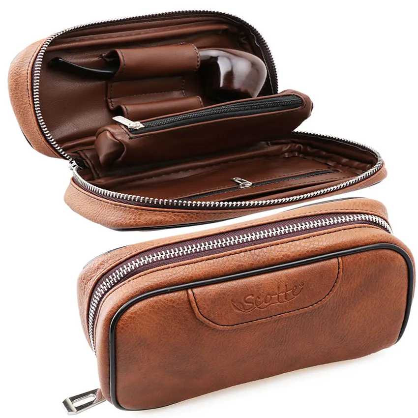 Scotte Leather tobacco Smoking Wood pipe pouch case/bag for 2 tobacco pipe(Does not include pipes and accessories)
Scotte Leather tobacco Smoking Wood pipe pouch case/bag for 2 tobacco pipe(Does not include pipes and accessories)