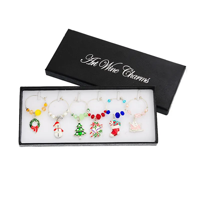 Hoomall 6PCs/Box Mixed Wine Charms Christmas Decorations For Home Table Wedding Champagne Tree Snowman Pendant New Year Party
Hoomall 6PCs/Box Mixed Wine Charms Christmas Decorations For Home Table Wedding Champagne Tree Snowman Pendant New Year Party