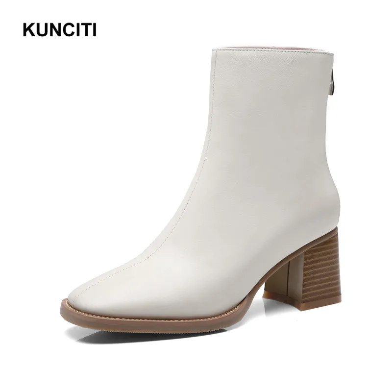 2019 KUNCITI Ladies Genuine Leather Ankle Boots Square Toe Women High Heel Booties Fashion Short Boots British Style D314
2019 KUNCITI Ladies Genuine Leather Ankle Boots Square Toe Women High Heel Booties Fashion Short Boots British Style D314