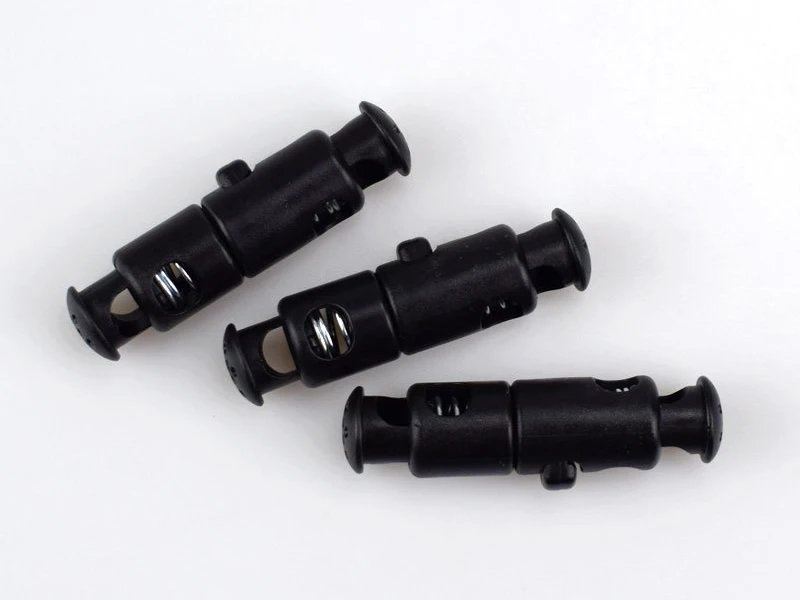2021 Meetee Spring Plastic Cord Lock Stopper 2 Hole Toggle Rope Lock