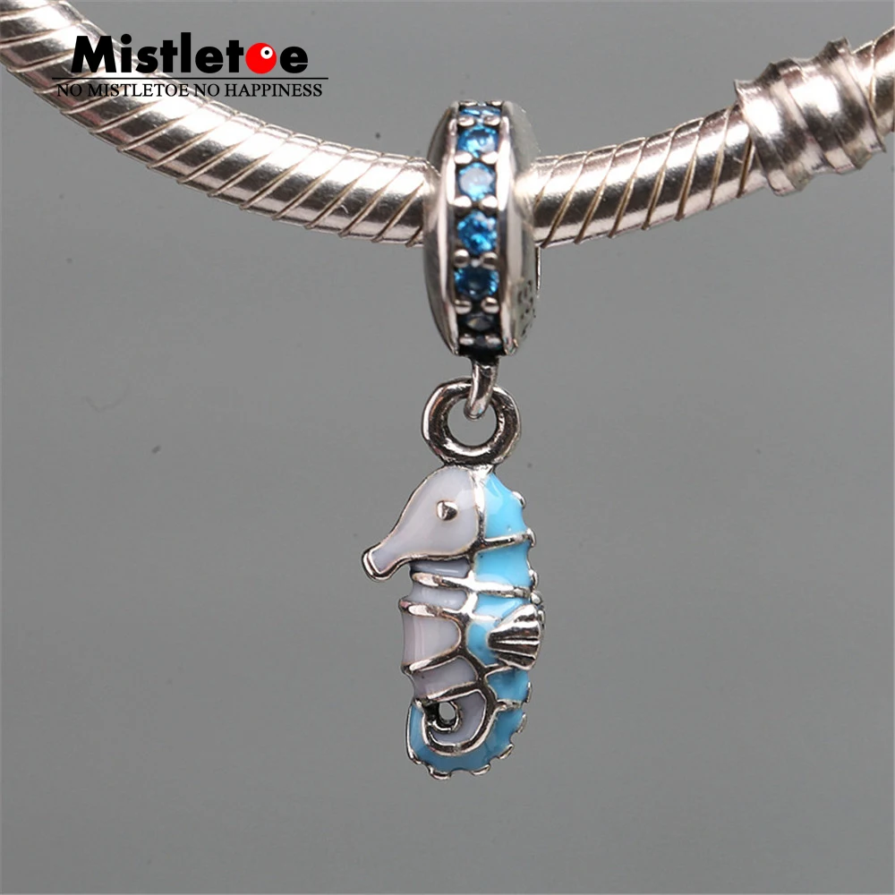 Authentic 925 Sterling Silver Tropical seahorse, teal cz, & white enamel Dangle Charm Fit European Bracelets Jewelry
Authentic 925 Sterling Silver Tropical seahorse, teal cz, & white enamel Dangle Charm Fit European Bracelets Jewelry