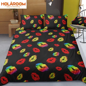 Black Background Bedding Sets Color Lips Duvet Cover Set For Home Hotel Decoration Printed Quilt Cover Pillowcase Home Textile
Black Background Bedding Sets Color Lips Duvet Cover Set For Home Hotel Decoration Printed Quilt Cover Pillowcase Home Textile