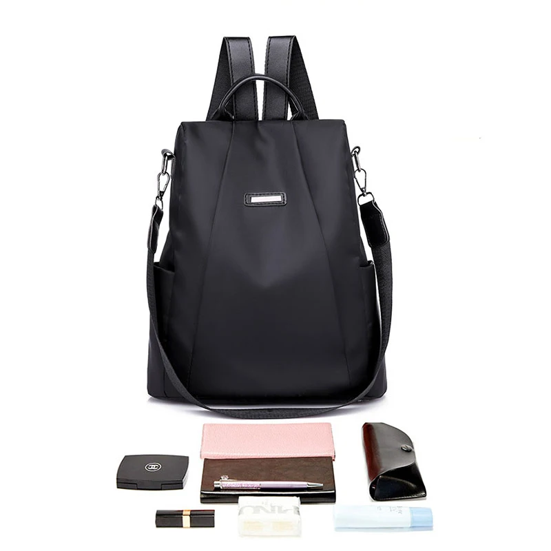 Women Solid Backpack Oxford Waterproof Travel Bag Anti-theft High Capacity Teenage Student Double Shoulder Bags Mochila BP0266 (8)