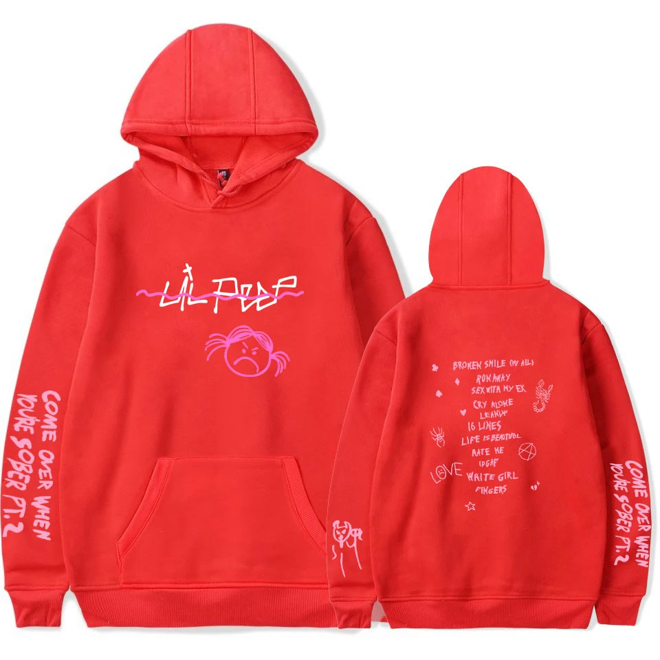Новые толстовки с капюшоном в американском стиле рэпера lilpeep мужские/женские