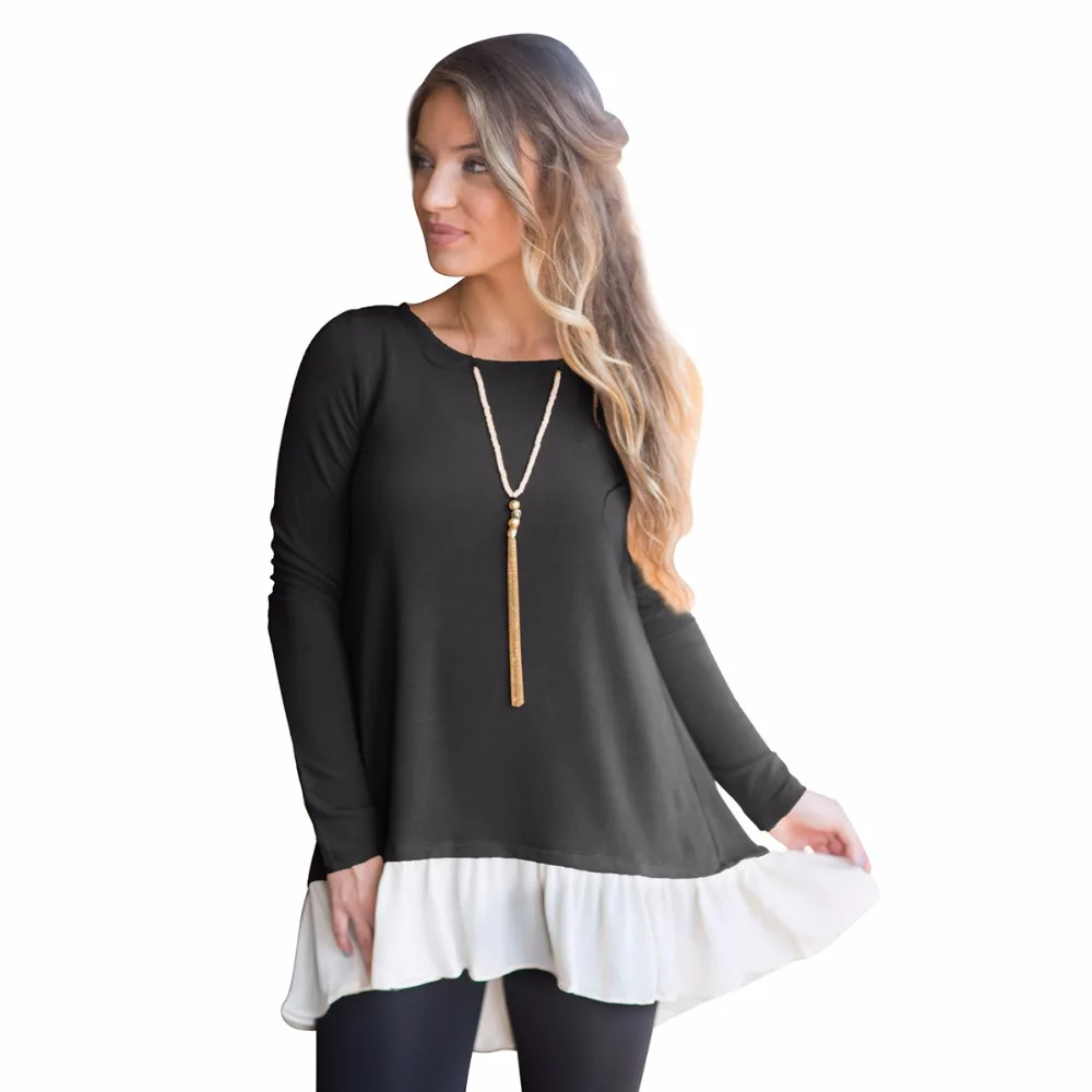 New fashion personality ladies T-shirt temperament round neck stitching lace women's T-shirt long-sleeved women's T-shirt
New fashion personality ladies T-shirt temperament round neck stitching lace women's T-shirt long-sleeved women's T-shirt