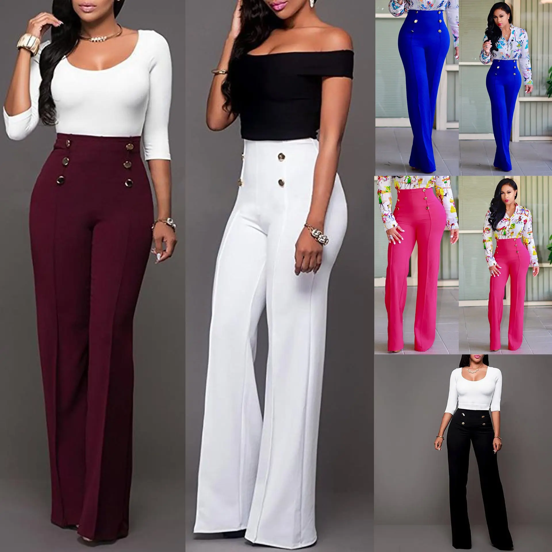 Pantalon Mujer Real Vadim Mujer New Arrival Polyester Regular Pants Women Pantalones De 2019 Women's High Waist Button Wide Leg
Pantalon Mujer Real Vadim Mujer New Arrival Polyester Regular Pants Women Pantalones De 2019 Women's High Waist Button Wide Leg
