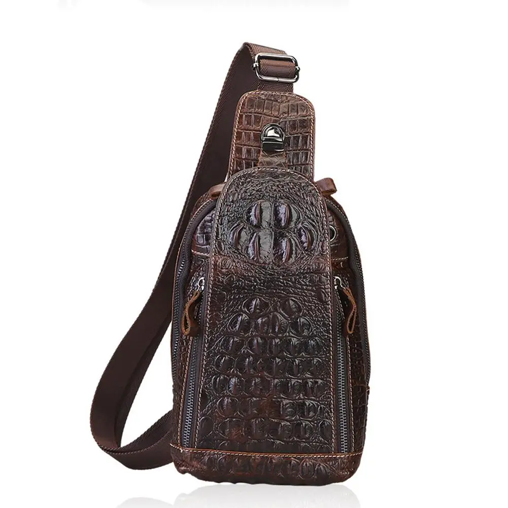 Men Crocodile Pattern Genuine Leather Travel Shoulder Sling Pack Chest Bag for men cow leather bag messenger bags bolsos hombre
Men Crocodile Pattern Genuine Leather Travel Shoulder Sling Pack Chest Bag for men cow leather bag messenger bags bolsos hombre