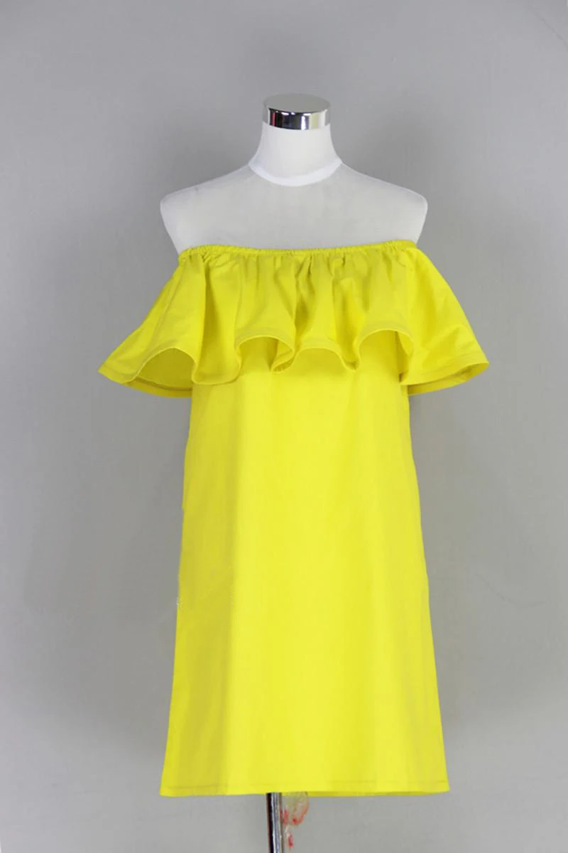 Women Summer Dress Female Sexy Strapless Ruffles Dress Sleeve Off Shoulder Cotton Material Above Knee Women Dresses Vestidos 
Women Summer Dress Female Sexy Strapless Ruffles Dress Sleeve Off Shoulder Cotton Material Above Knee Women Dresses Vestidos
