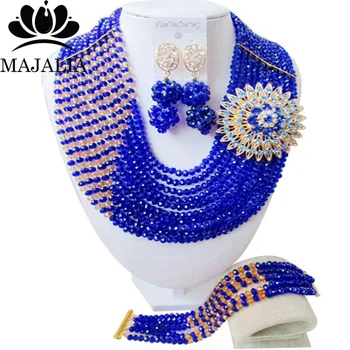 Trendy Nigeria Wedding Royal Blue african beads jewelry set crystal necklace bracelet earrings Free shipping Majalia-034
Trendy Nigeria Wedding Royal Blue african beads jewelry set crystal necklace bracelet earrings Free shipping Majalia-034