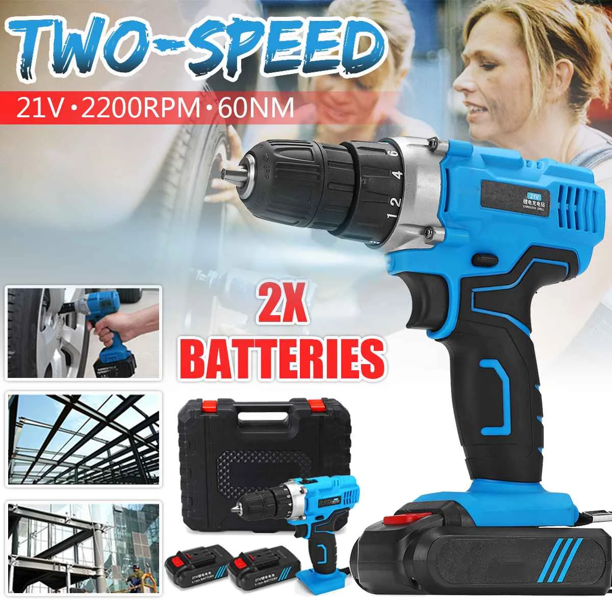 21V Cordless Electric Screwdriver Mini 2 Speed Electric Drill Multi-Function Electric Drill With Rechargeable Battery Power Tool
21V Cordless Electric Screwdriver Mini 2 Speed Electric Drill Multi-Function Electric Drill With Rechargeable Battery Power Tool
