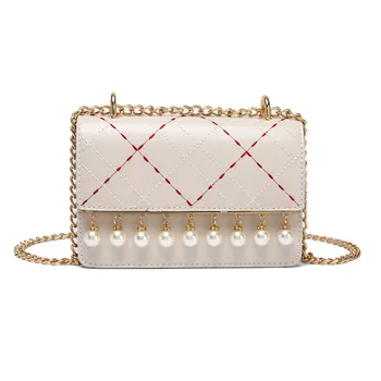 Pearl Tassel Linger Pu Leather Fashion Ladies Chain Purse Handbag Shoulder Bag Female Messenger Bag Portable Flip Bag
Pearl Tassel Linger Pu Leather Fashion Ladies Chain Purse Handbag Shoulder Bag Female Messenger Bag Portable Flip Bag