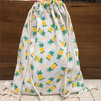 YILE Cotton Linen Drawstring Travel Backpack Student Book Bag Print Fruit Pineapple 17428-2
YILE Cotton Linen Drawstring Travel Backpack Student Book Bag Print Fruit Pineapple 17428-2