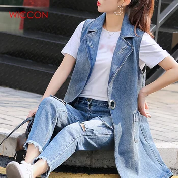 2020 Summer New Cowboy Vest Jacket Female Spring & Autumn Suit Collar Long Self-cultivation Women Denim Jacket
2020 Summer New Cowboy Vest Jacket Female Spring & Autumn Suit Collar Long Self-cultivation Women Denim Jacket