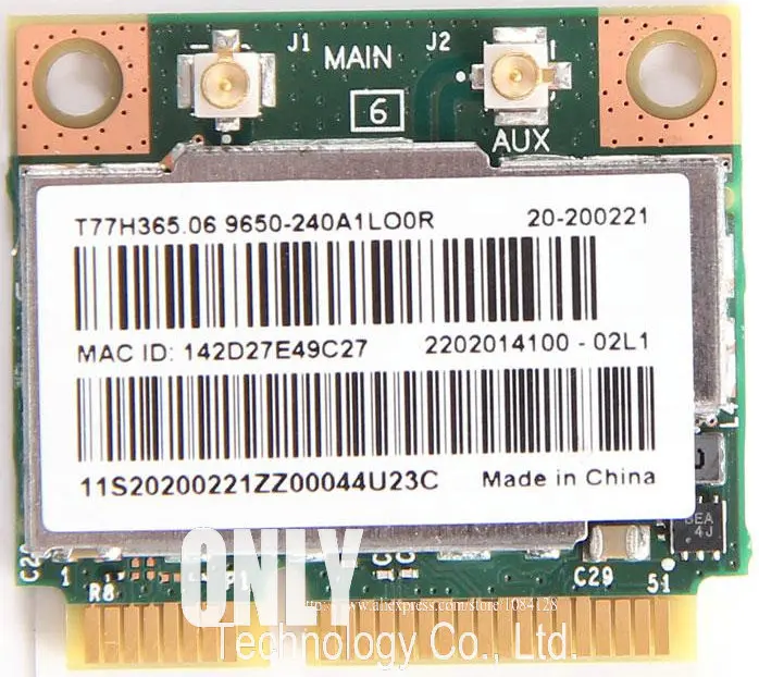 Dual Band Broadcom BCM943228HMB 802.11a/b/g/n 300Mbps Wifi Wireless Bluetooth 4.0 Half MINI pci-e Card Notebook Wlan 2.4Ghz 5Ghz
Dual Band Broadcom BCM943228HMB 802.11a/b/g/n 300Mbps Wifi Wireless Bluetooth 4.0 Half MINI pci-e Card Notebook Wlan 2.4Ghz 5Ghz