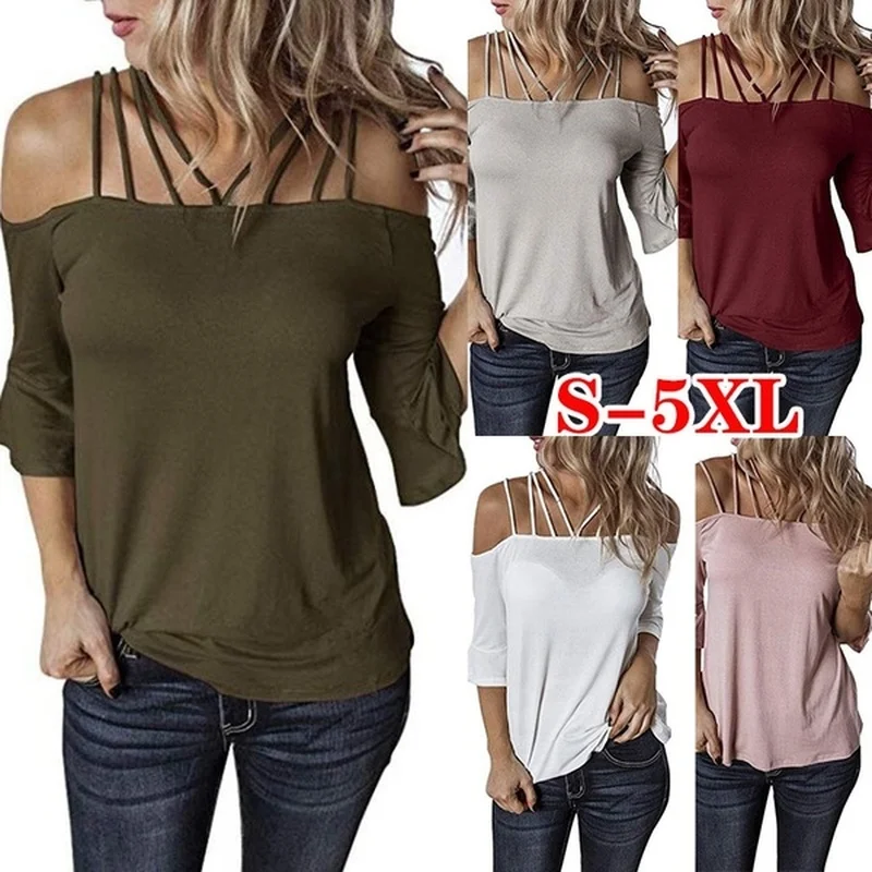 WEPBEL Off Shoulder Short Sleeve Loose Solid Color Women Plus Size Summer Casual Loose T-Shirt
WEPBEL Off Shoulder Short Sleeve Loose Solid Color Women Plus Size Summer Casual Loose T-Shirt