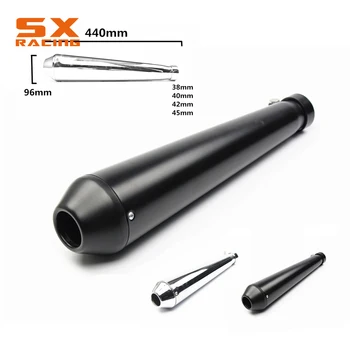 Motorcycle 440MM*96MM Universal Exhaust Muffler 38 40 42 45 MM Retro Vintage Electroplating Pipe For Harley Davidson Dirt Bike
Motorcycle 440MM*96MM Universal Exhaust Muffler 38 40 42 45 MM Retro Vintage Electroplating Pipe For Harley Davidson Dirt Bike