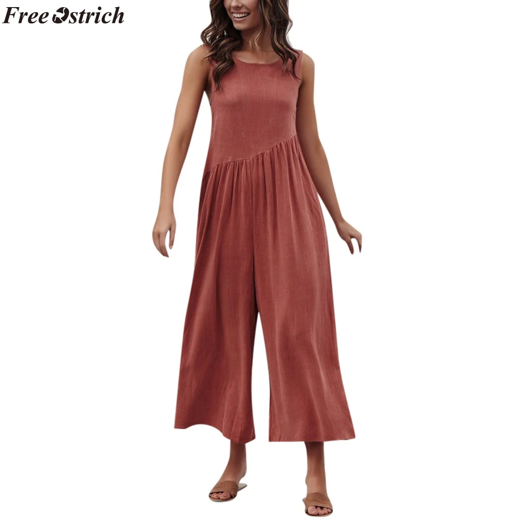 FREE OSTRICH Women's Fashion Casual Loose Solid Colour Long Jumpsuits ladies Pocket Wide Leg Pants Stitching Rompers Plus Size
FREE OSTRICH Women's Fashion Casual Loose Solid Colour Long Jumpsuits ladies Pocket Wide Leg Pants Stitching Rompers Plus Size