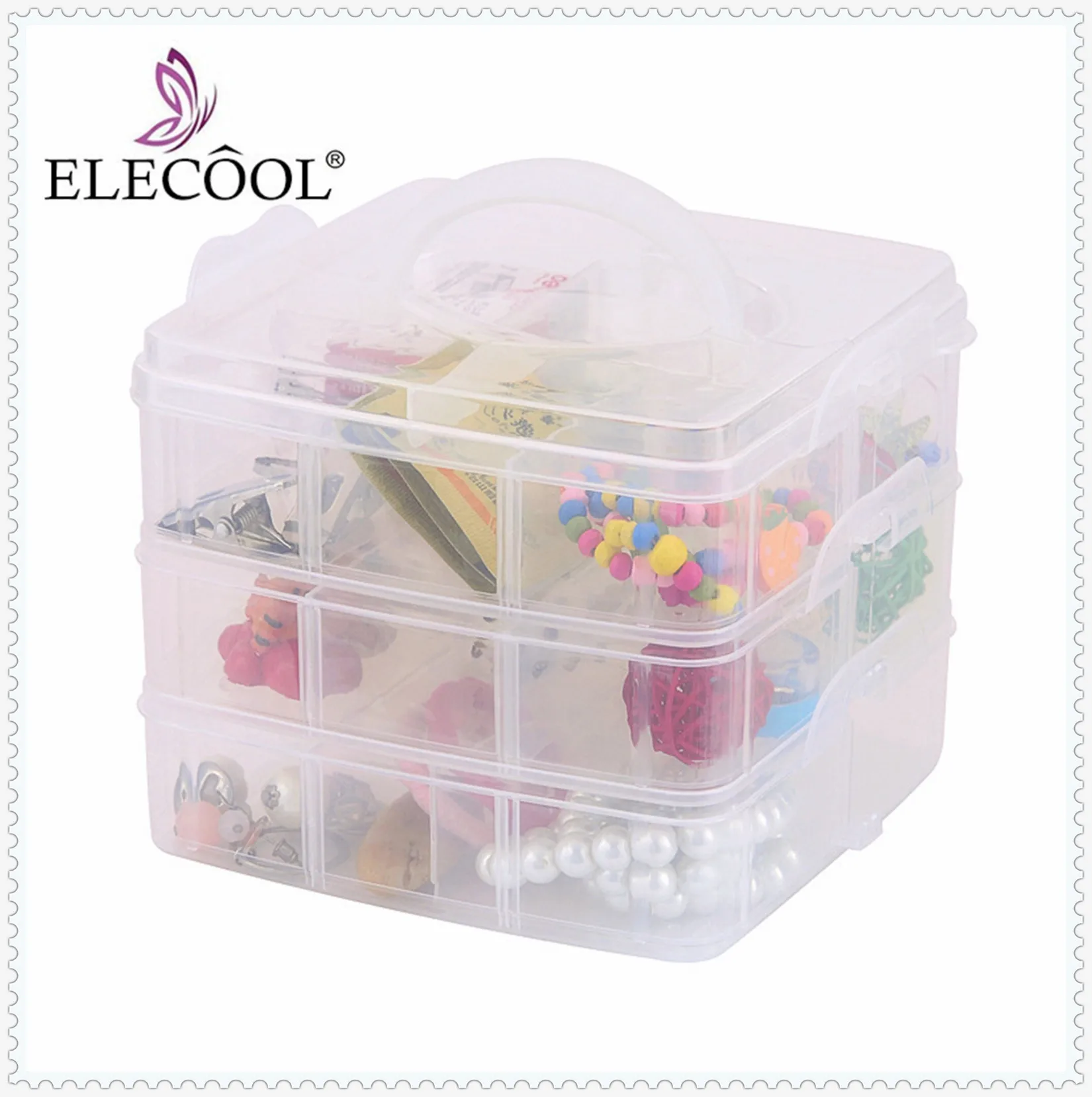 ELECOOL 3 Layers Transparent Plastic Case Nail Art Storage Box Nails Rhinestones Jewelry Bead Organizer Container Makeup Package
ELECOOL 3 Layers Transparent Plastic Case Nail Art Storage Box Nails Rhinestones Jewelry Bead Organizer Container Makeup Package