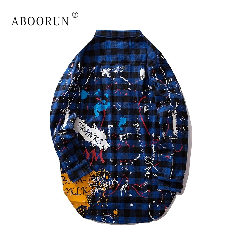 ABOORUN Hip Hop Painted Plaid Shirts Men's Oversize Printed Shirts BF Oversize Extended Shirts Male Cotton Blouses
ABOORUN Hip Hop Painted Plaid Shirts Men's Oversize Printed Shirts BF Oversize Extended Shirts Male Cotton Blouses