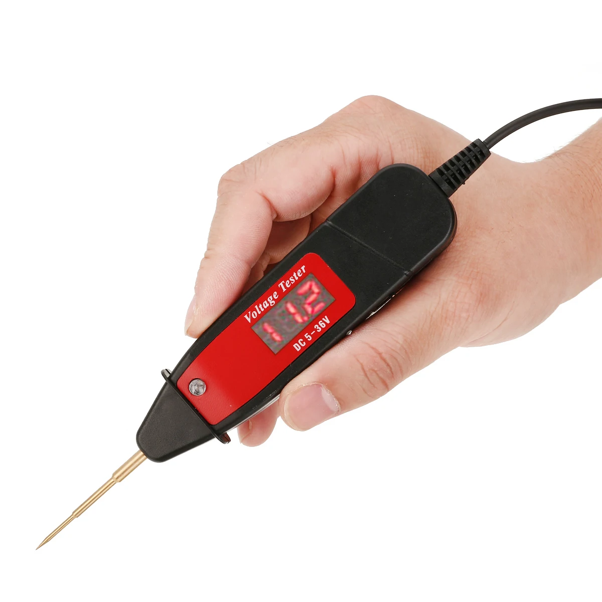 1pc 1.65m 5-36V Car Digital LCD Electric Voltage Test Pen Professional Automotive Tester Pencil Detector Tool With LED Light
