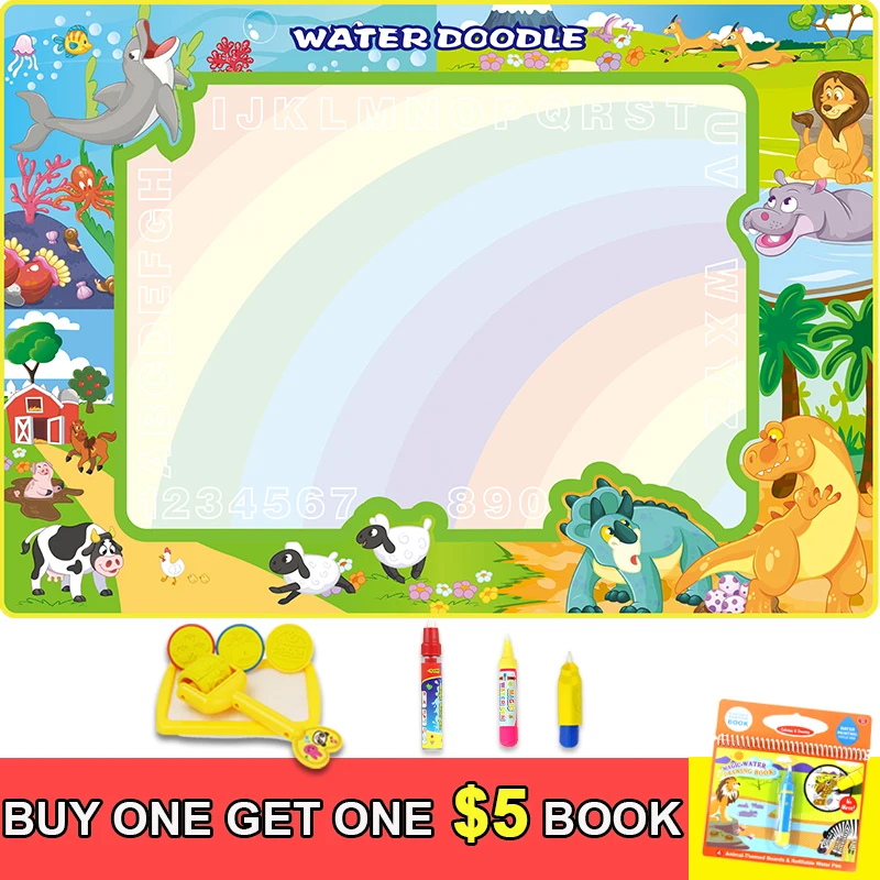 New 99*70cm Big Size Magic Water Drawing Mat with 3 Magic Pens & Stamp Set Painting Board Doodle Mat Educational Toy for Kids
New 99*70cm Big Size Magic Water Drawing Mat with 3 Magic Pens & Stamp Set Painting Board Doodle Mat Educational Toy for Kids