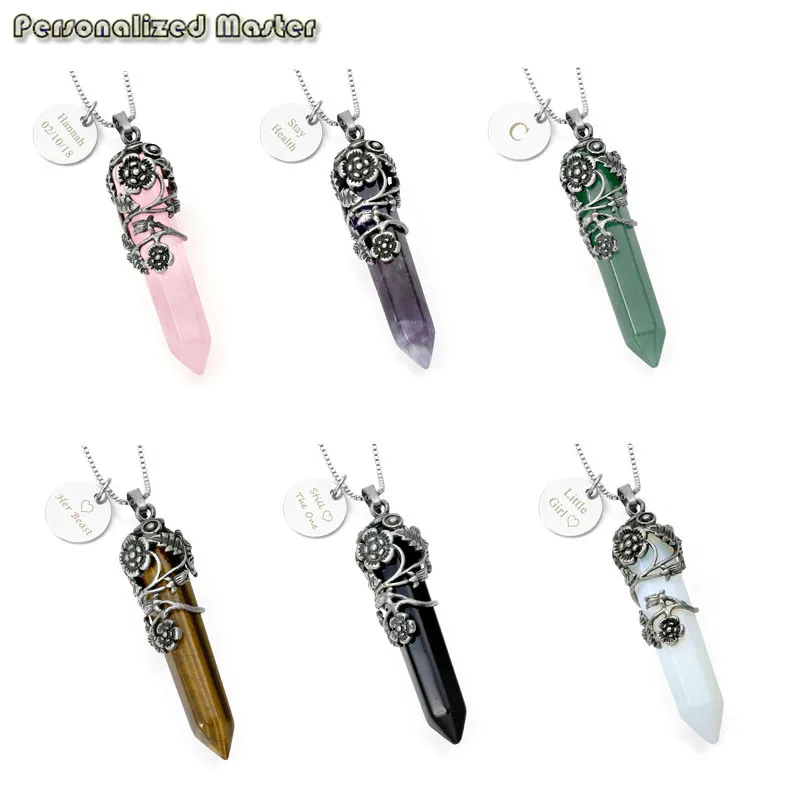 Personalized Custom Round Tag Name Symbol Necklace Antique Wrapped Flower Gem Stones Hexagon Healing Point DIY Pendant Necklace
Personalized Custom Round Tag Name Symbol Necklace Antique Wrapped Flower Gem Stones Hexagon Healing Point DIY Pendant Necklace
