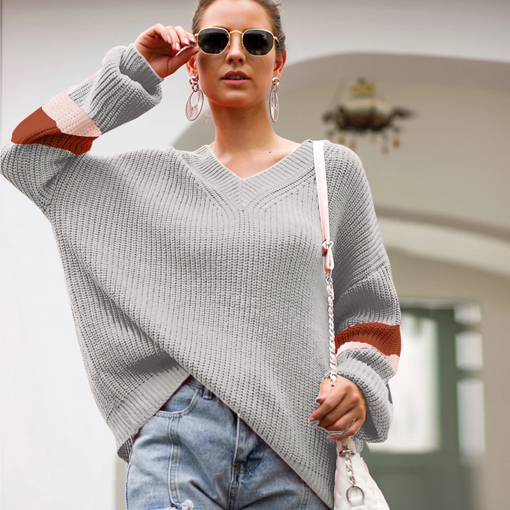 knitted pullover autumn 2019 women sweater winter clothes plus size fashion v-neck loose sweaters long sleeve jumpers VD3106
knitted pullover autumn 2019 women sweater winter clothes plus size fashion v-neck loose sweaters long sleeve jumpers VD3106