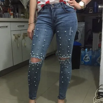 Sell Like Hot Cakes! Fashion Personality Slim Jeans Pencil Pants Low Waist Skinny Pencil Pants Elasticity Beaded Tide Jeans
Sell Like Hot Cakes! Fashion Personality Slim Jeans Pencil Pants Low Waist Skinny Pencil Pants Elasticity Beaded Tide Jeans