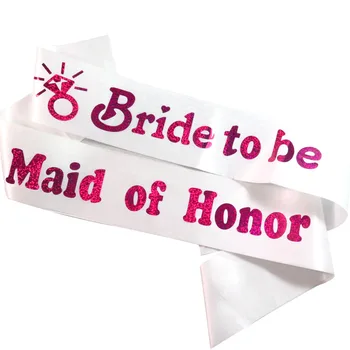 2pcs Wedding ribbon White band glitter printing Bride to be sash Maid of honor bachelorette hen party event Groom to be ribbons
2pcs Wedding ribbon White band glitter printing Bride to be sash Maid of honor bachelorette hen party event Groom to be ribbons