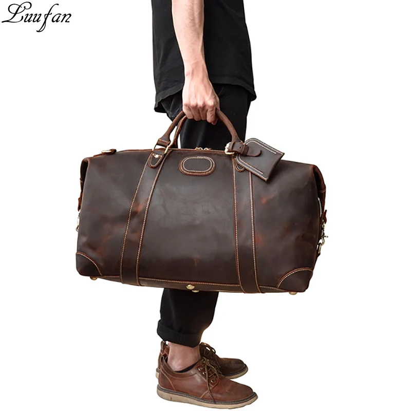 Men Thick Crazy horse leather travel bag 20" Cow leather duffel travel bag vintage genuine leather luggage tote messenger
Men Thick Crazy horse leather travel bag 20" Cow leather duffel travel bag vintage genuine leather luggage tote messenger